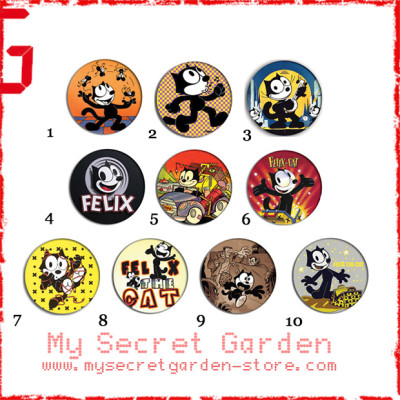 Felix The Cat - Pinback Button Badge Set ( or Hair Ties / 4.4 cm Badge / Magnet / Keychain Set )